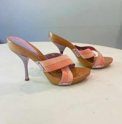 Vintage Guiseppe Zanotti Stiletto Mules Day Sandal