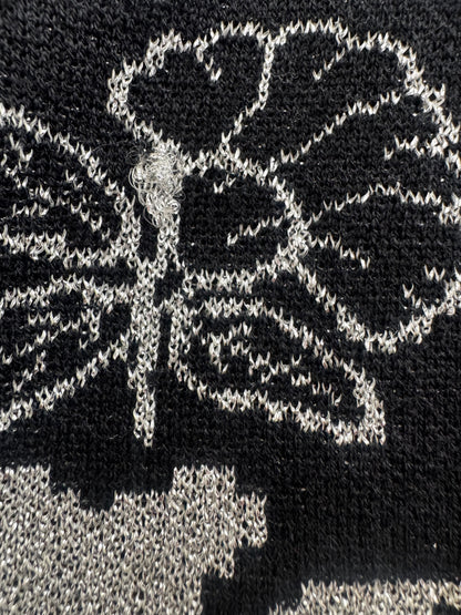 Vintage Sonia Rykiel Black Metallic Floral Cardigan