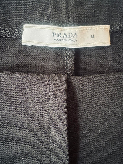 Prada Black Flutter Ruffle Sleeve Shift Dress