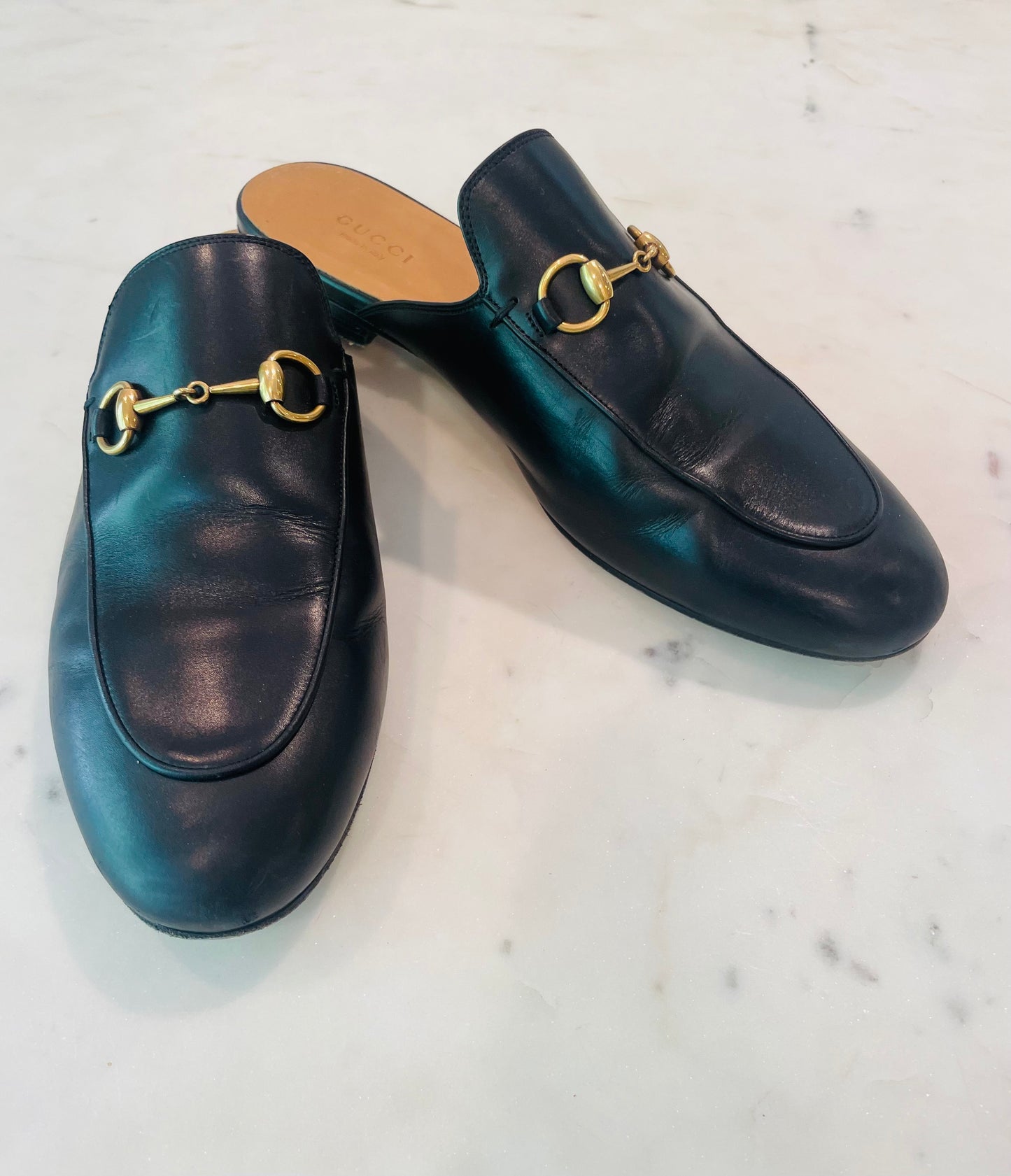 Gucci Princetown Horsebit Accent Mules