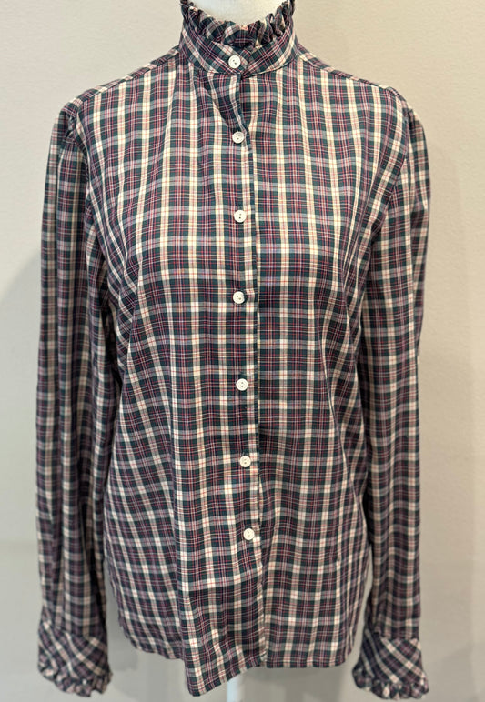 Vintage TJ's of California 70's Plaid Secretary Blouse