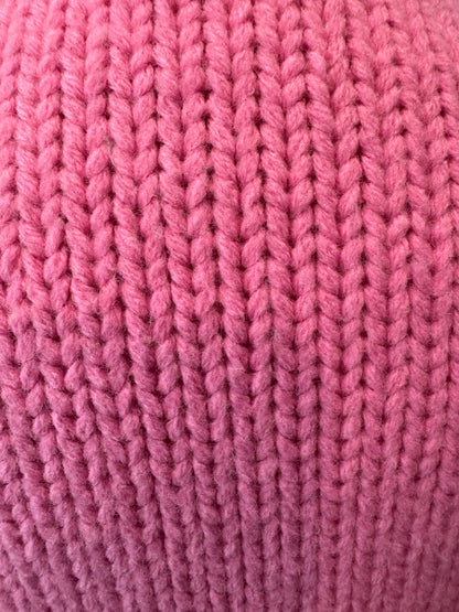 Vintage 1990s Versace Jeans Couture Pink Chunky Knit Turtleneck Sweater