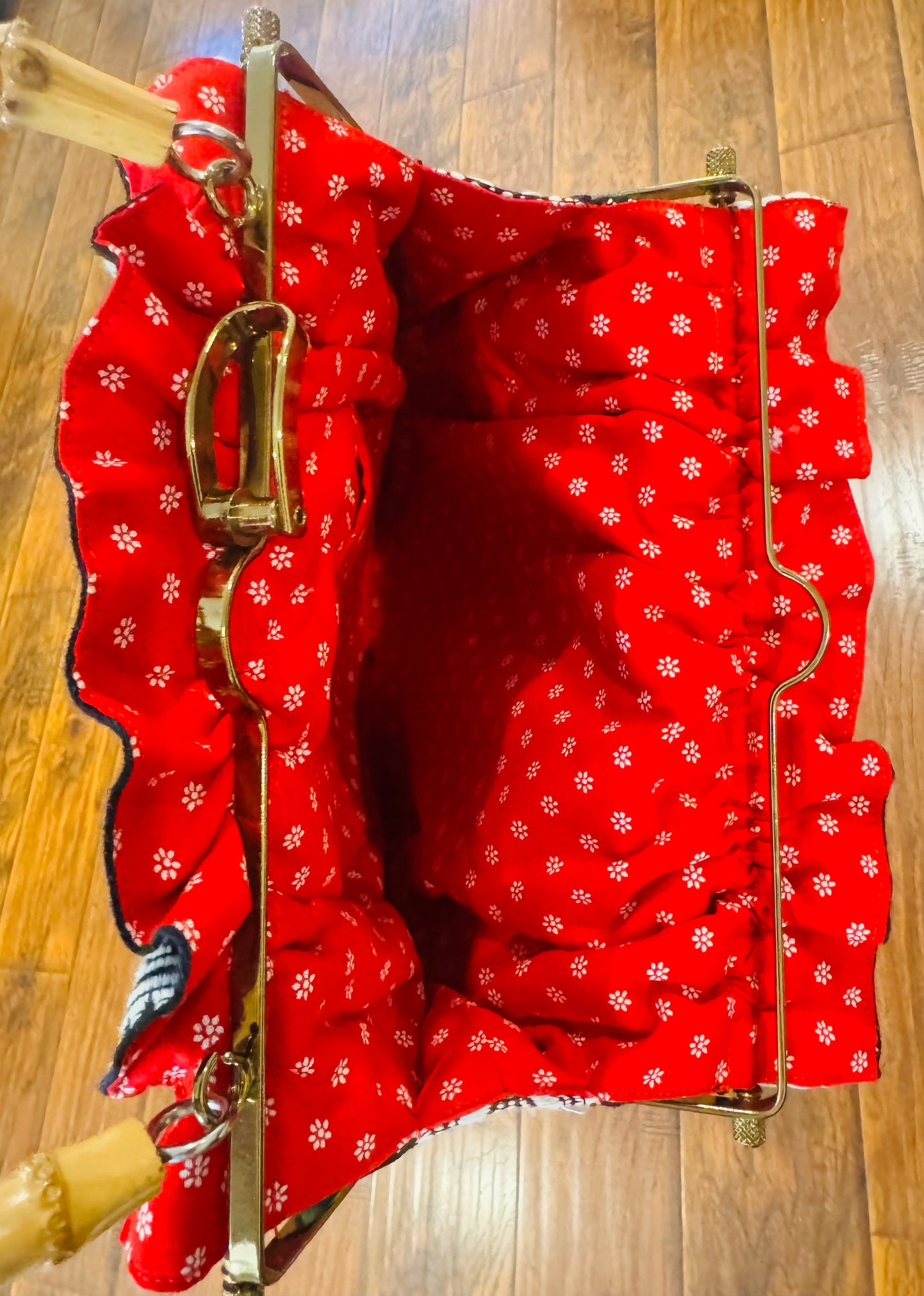 1970s Embroidered Floral Tapestry Handbag