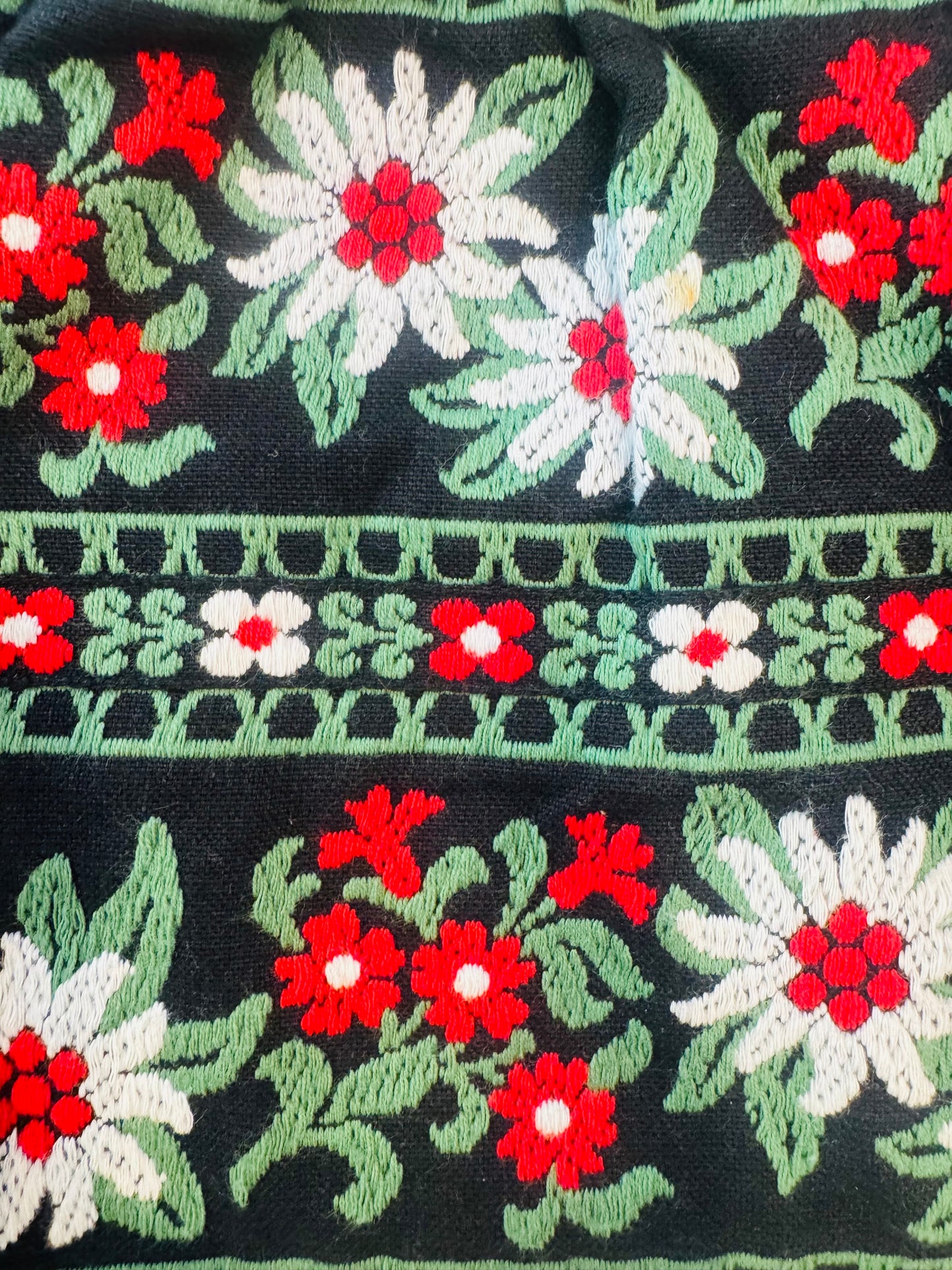 1970s Embroidered Floral Tapestry Handbag