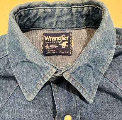 Vintage Wrangler Western Shirt Denim Shirt