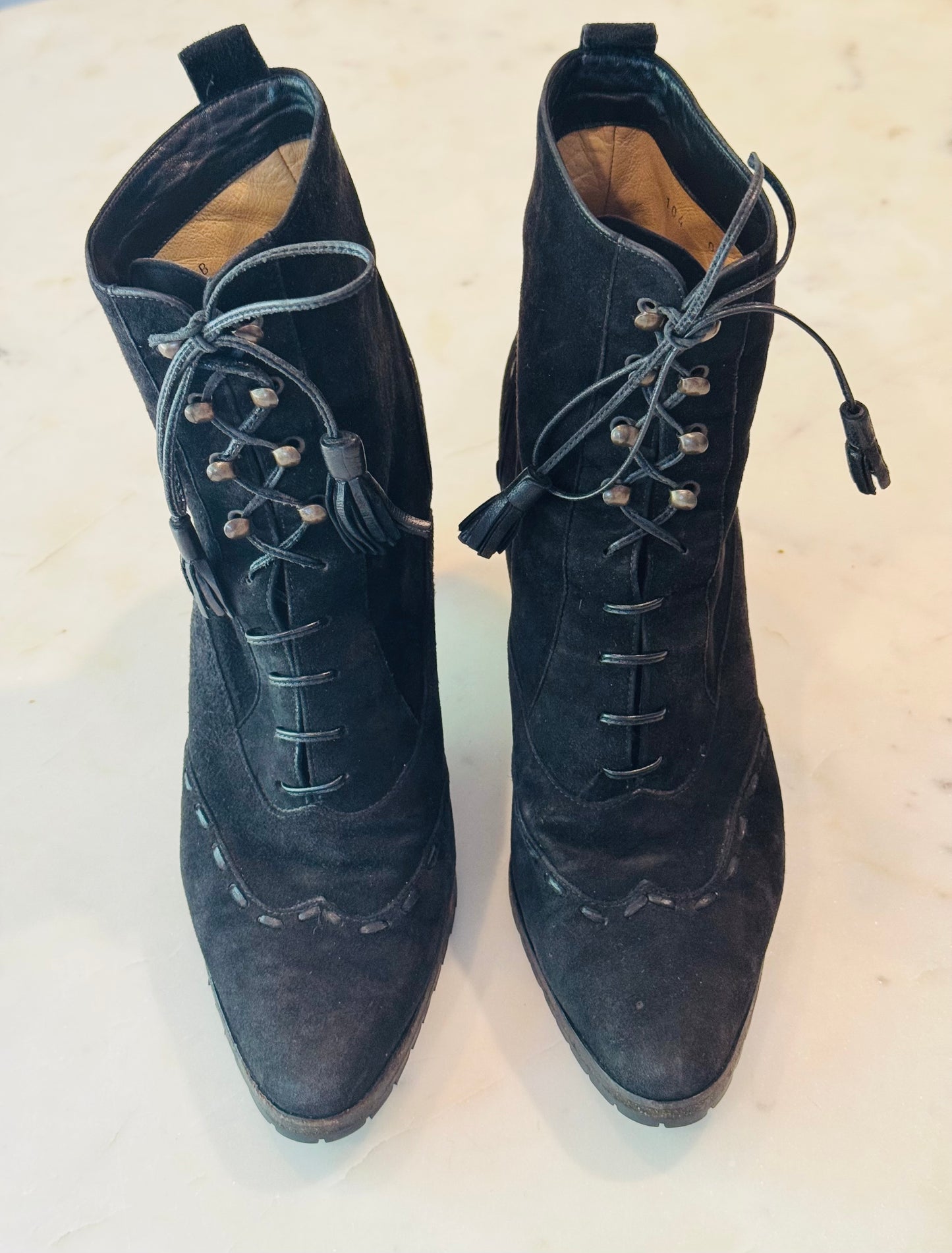 Gucci Vintage Suede Lace-Up Boots