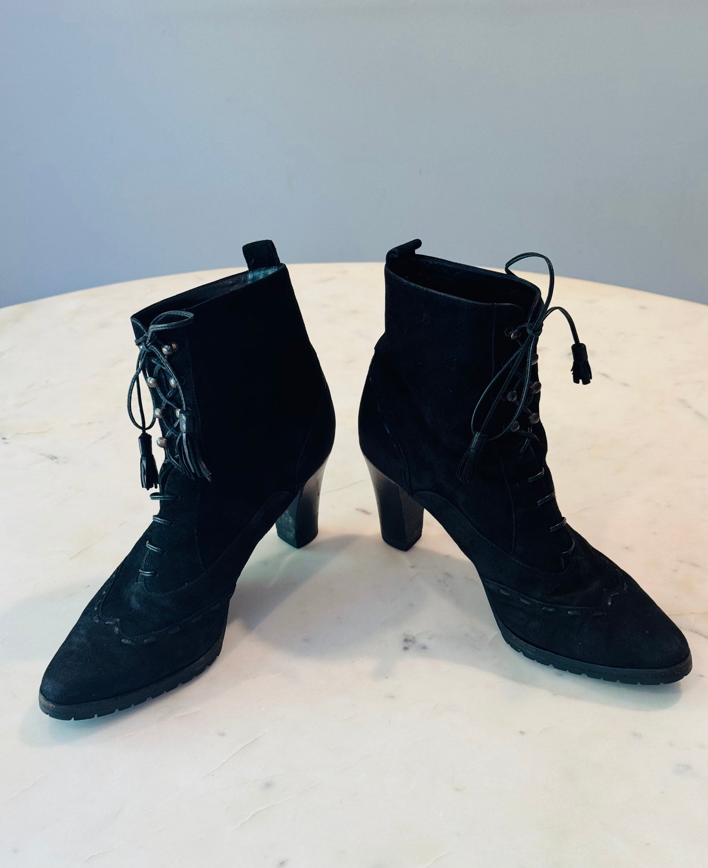 Gucci Vintage Suede Lace-Up Boots