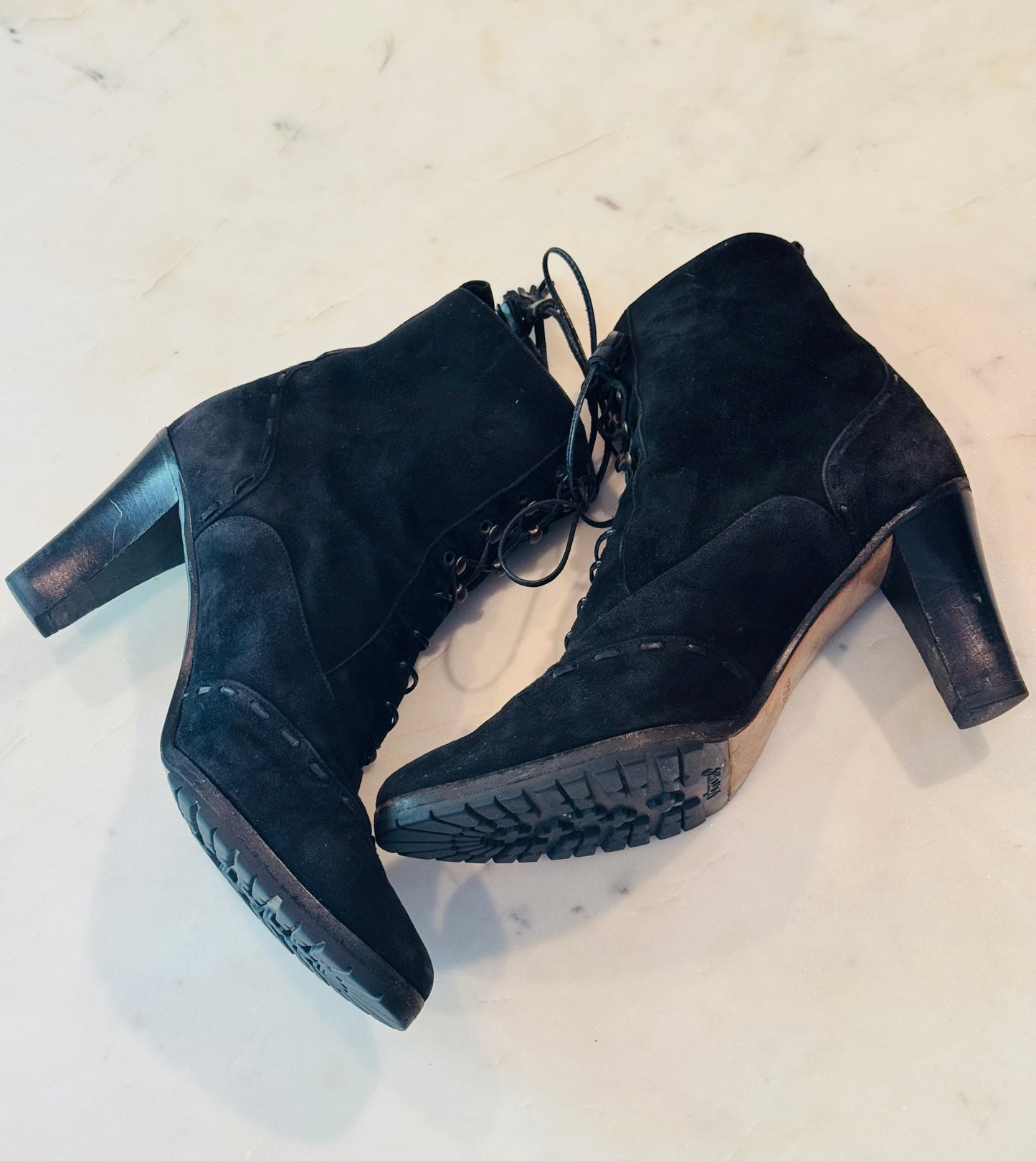 Gucci Vintage Suede Lace-Up Boots