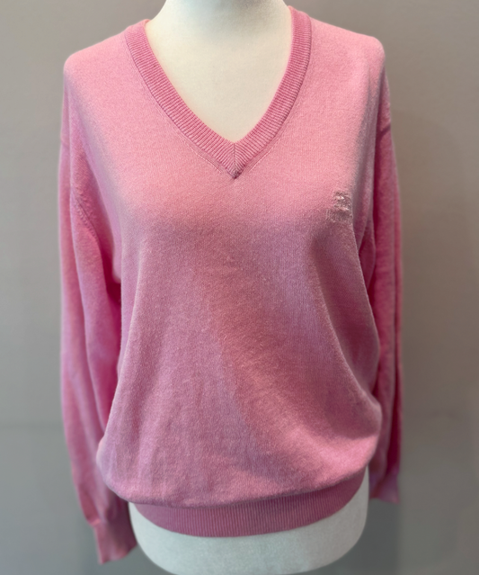 Burberrys Vintage Pink V-Neck Sweater