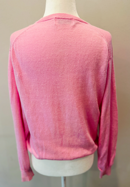 Burberrys Vintage Pink V-Neck Sweater