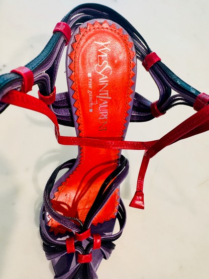 Yves Saint Laurent Rive Gauche Ankle Strap Shoes.