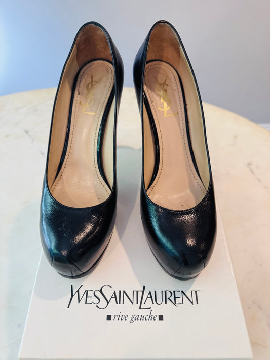 Vintage Yves Saint Laurent Rive Gauche Leather Pumps.