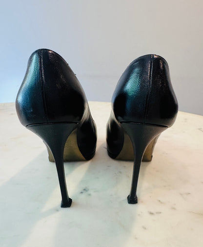 Vintage Yves Saint Laurent Rive Gauche Leather Pumps.