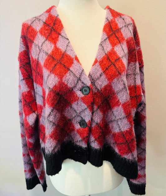 Ragged Jeans Brushed Argyle Cardigan