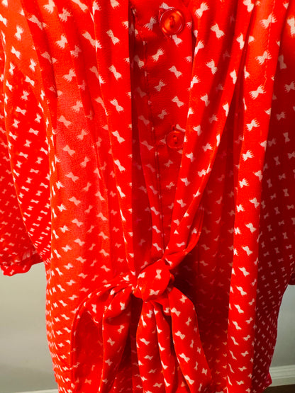 Secretary Bow Print Blouse