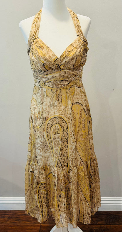 Vintage Paisley Print Midi Sundress