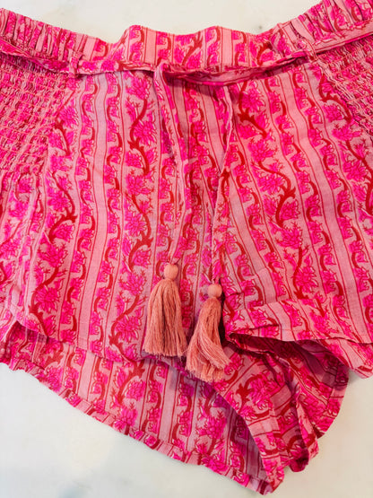 Free People Pink Floral Shorts