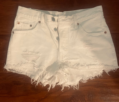 Levi's White Cutoff Shorts