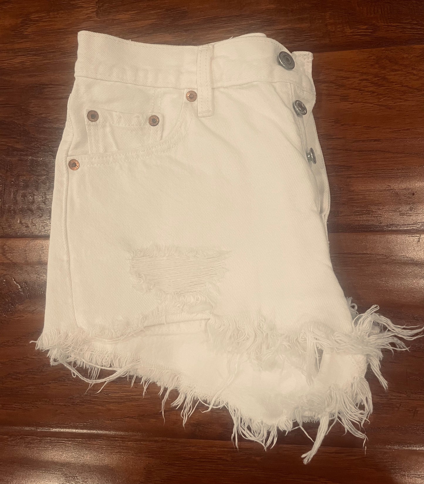 Levi's White Cutoff Shorts