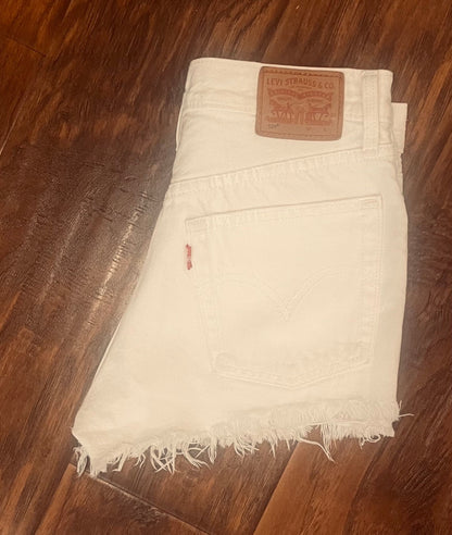 Levi's White Cutoff Shorts