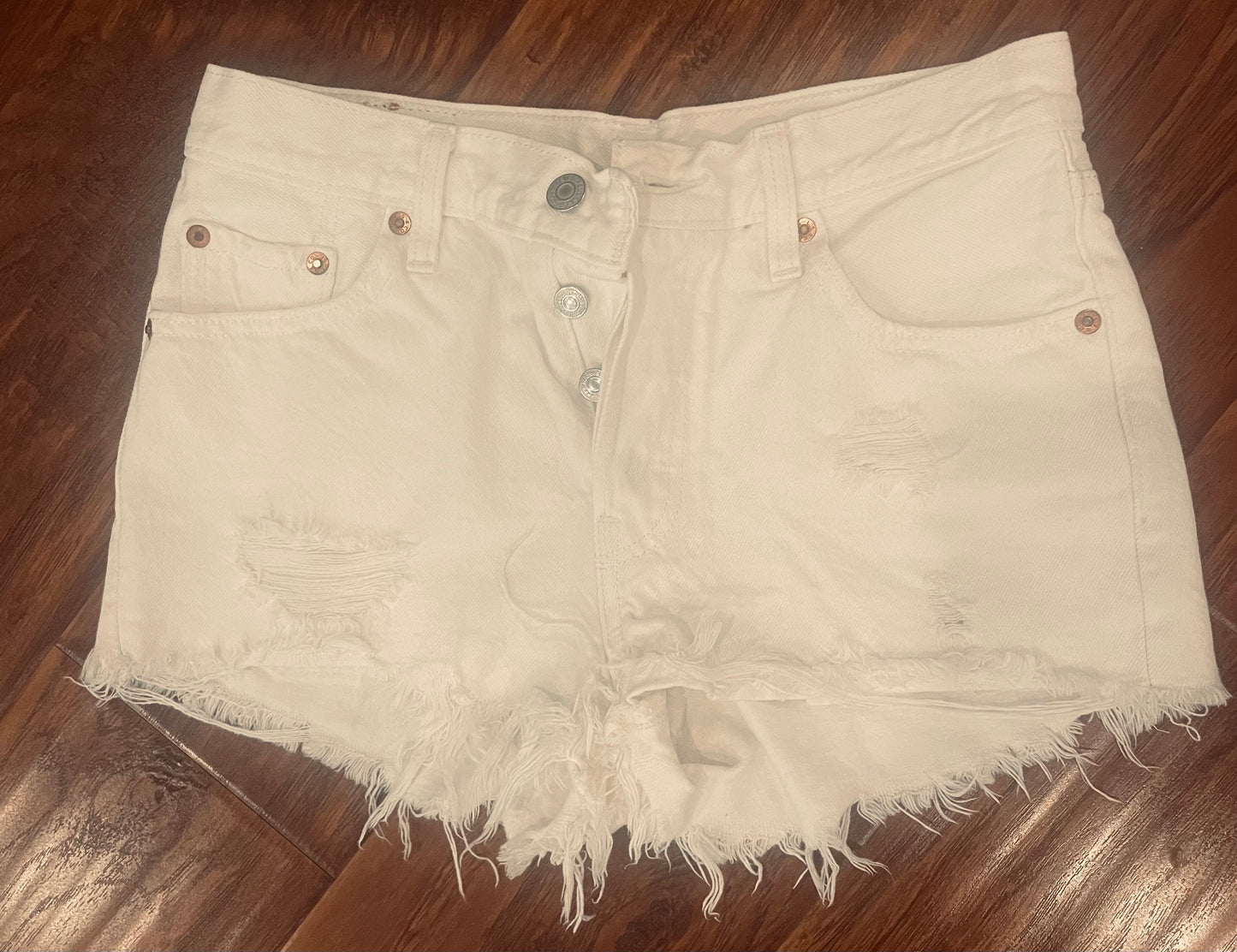 Levi's White Cutoff Shorts