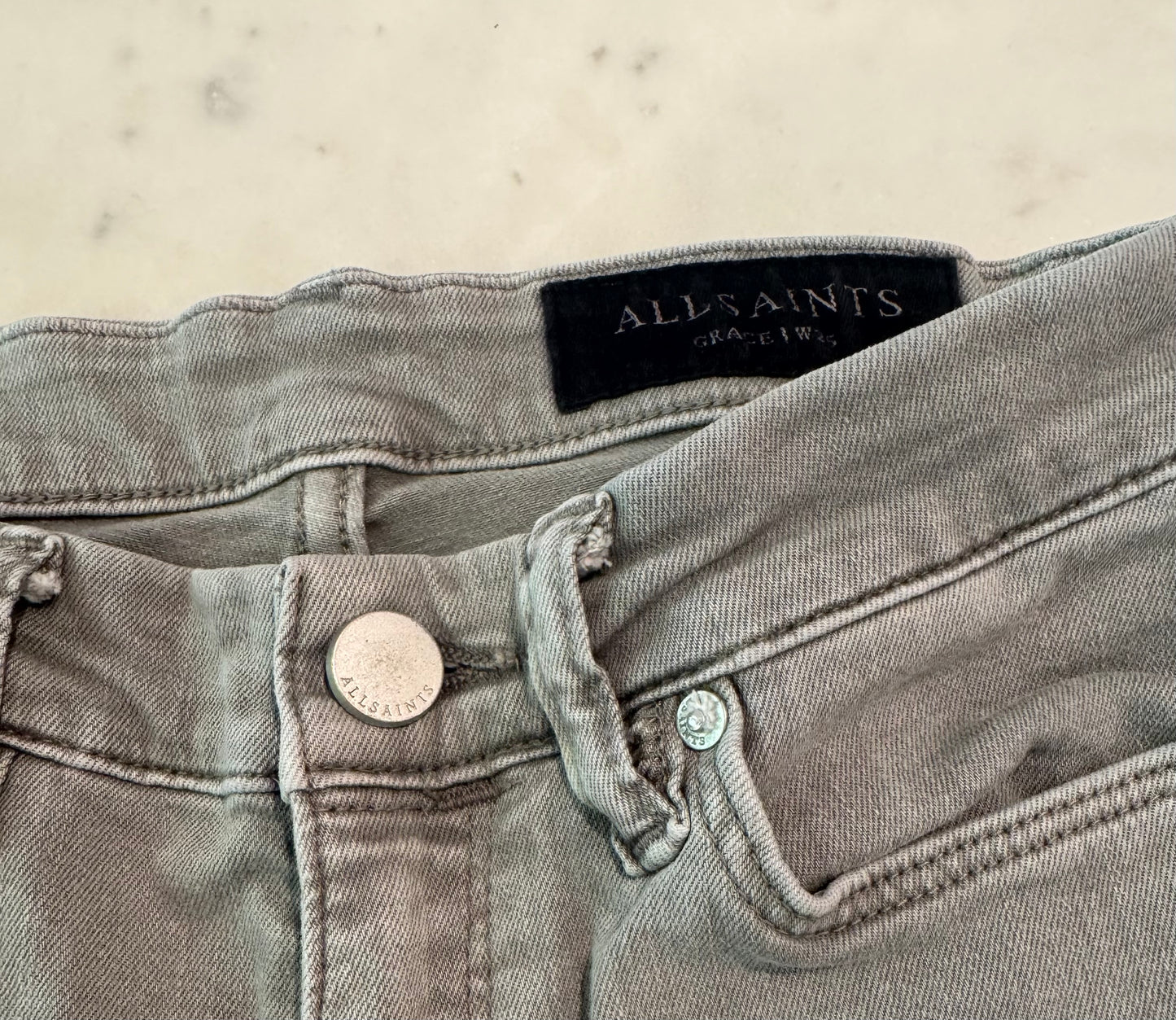 AllSaints Grey Skinny Jeans