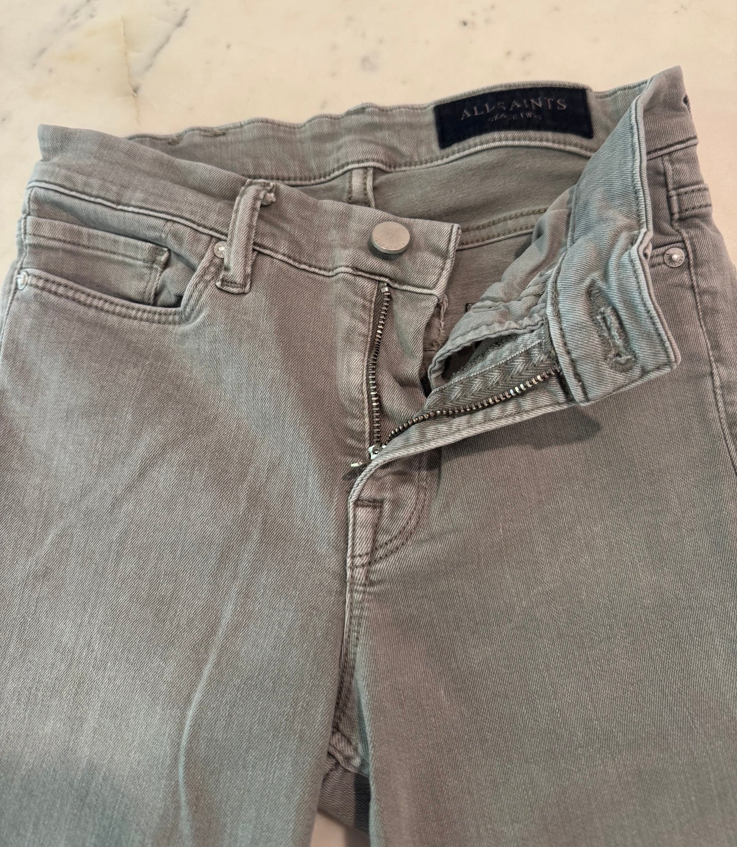 AllSaints Grey Skinny Jeans