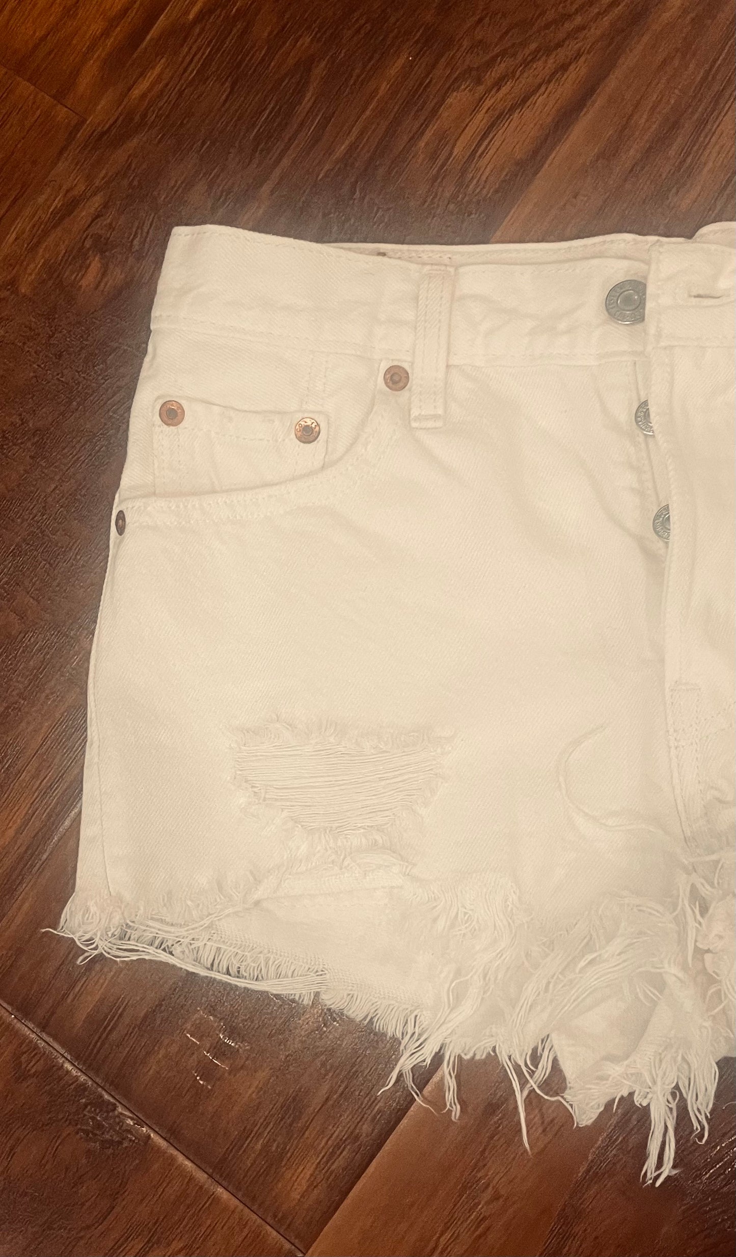 Levi's White Cutoff Shorts