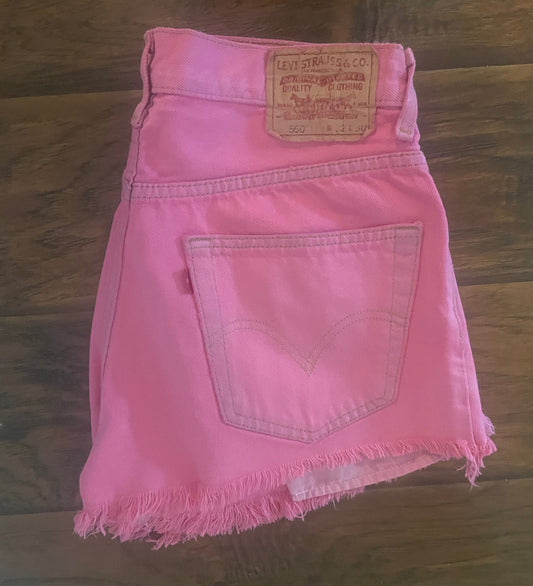 Levi's Vintage Pink 550 Cutoff Shorts