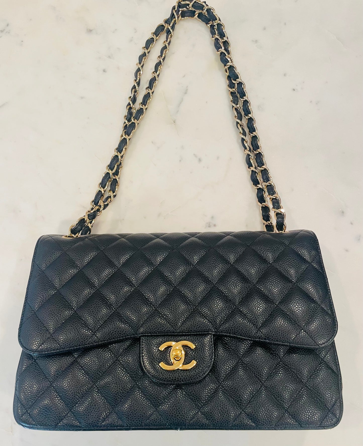 Chanel Black Large Classic Double Flap Handbag