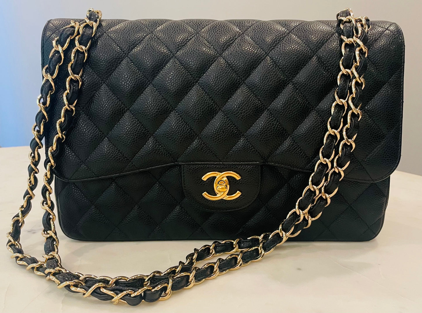 Chanel Black Large Classic Double Flap Handbag