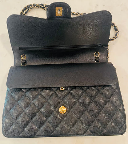 Chanel Black Large Classic Double Flap Handbag