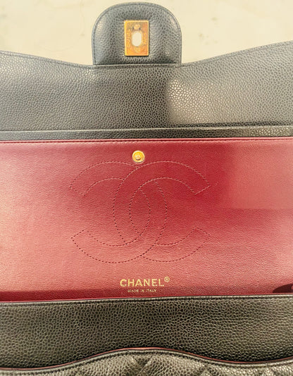 Chanel Black Large Classic Double Flap Handbag