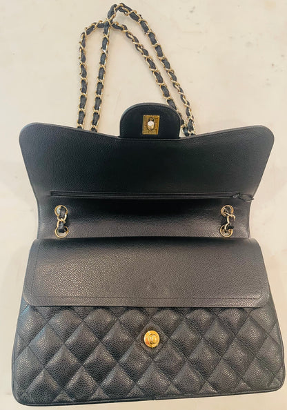 Chanel Black Large Classic Double Flap Handbag