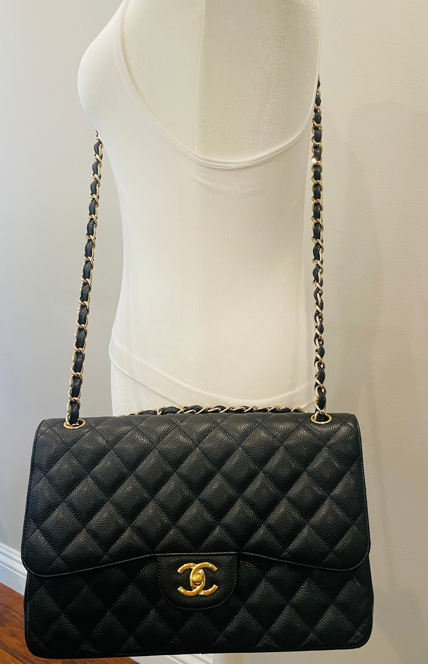 Chanel Black Large Classic Double Flap Handbag