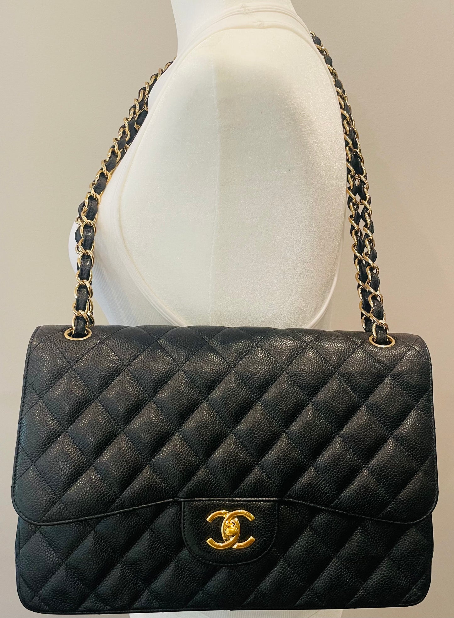 Chanel Black Large Classic Double Flap Handbag