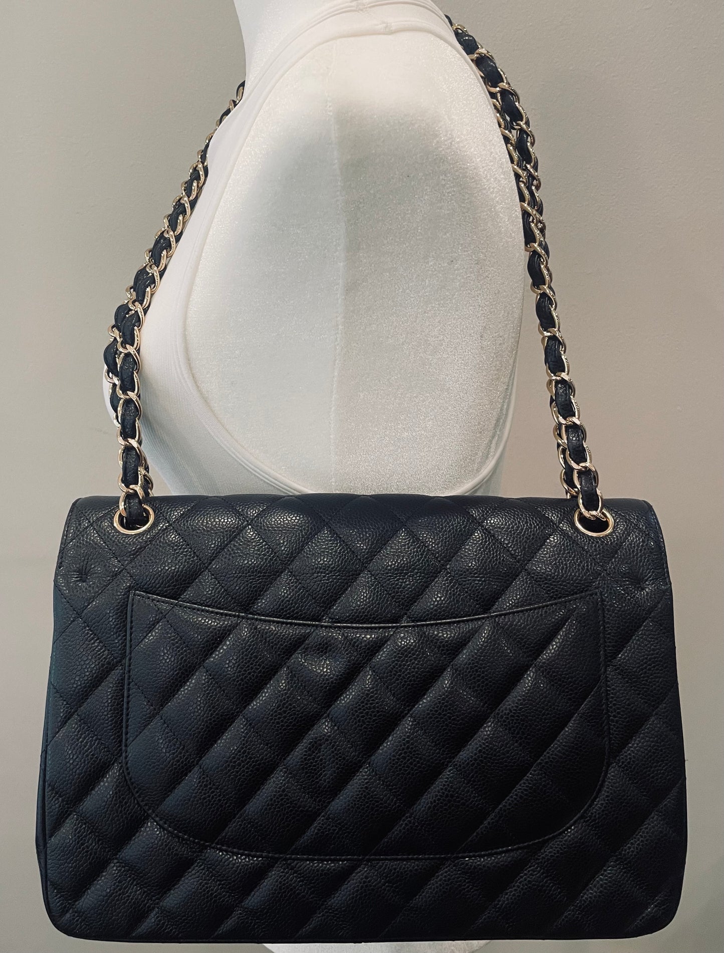 Chanel Black Large Classic Double Flap Handbag