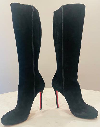 Christian Louboutin Botalili 120 Black Suede Boots