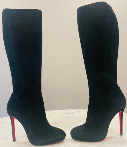 Christian Louboutin Botalili 120 Black Suede Boots