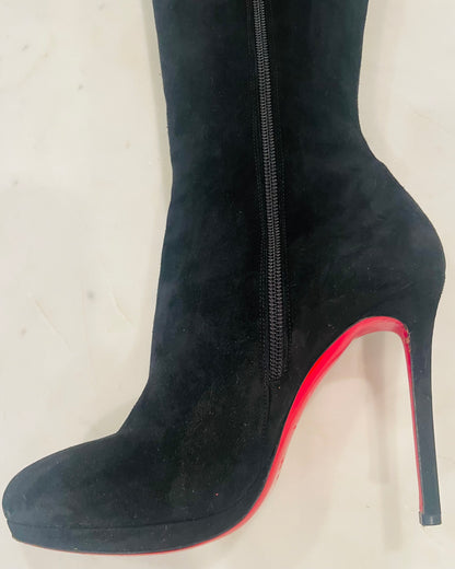 Christian Louboutin Botalili 120 Black Suede Boots