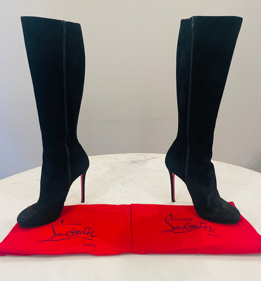 Christian Louboutin Botalili 120 Black Suede Boots