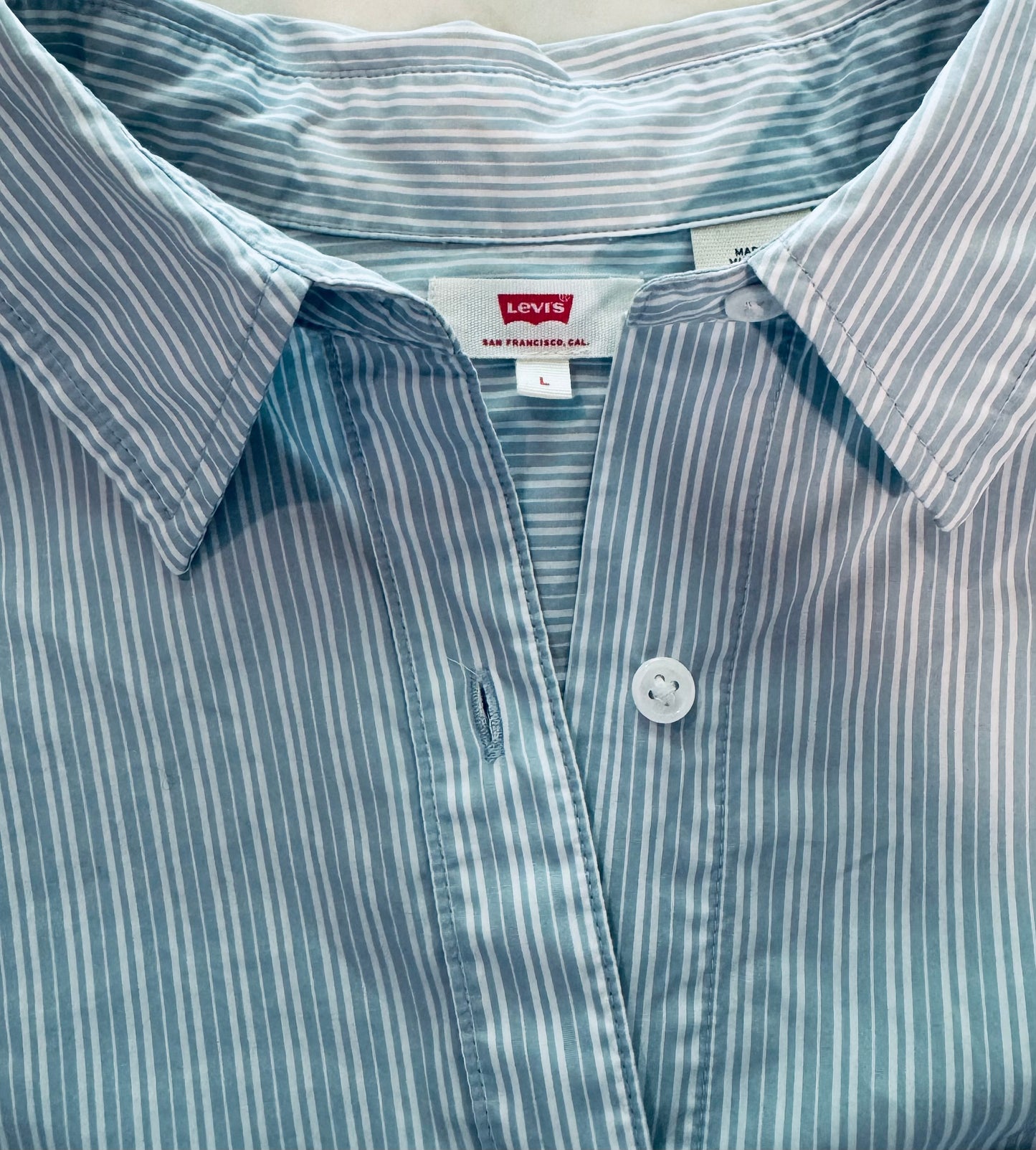 Vintage Levi's Striped Cotton Button-Up Shirt