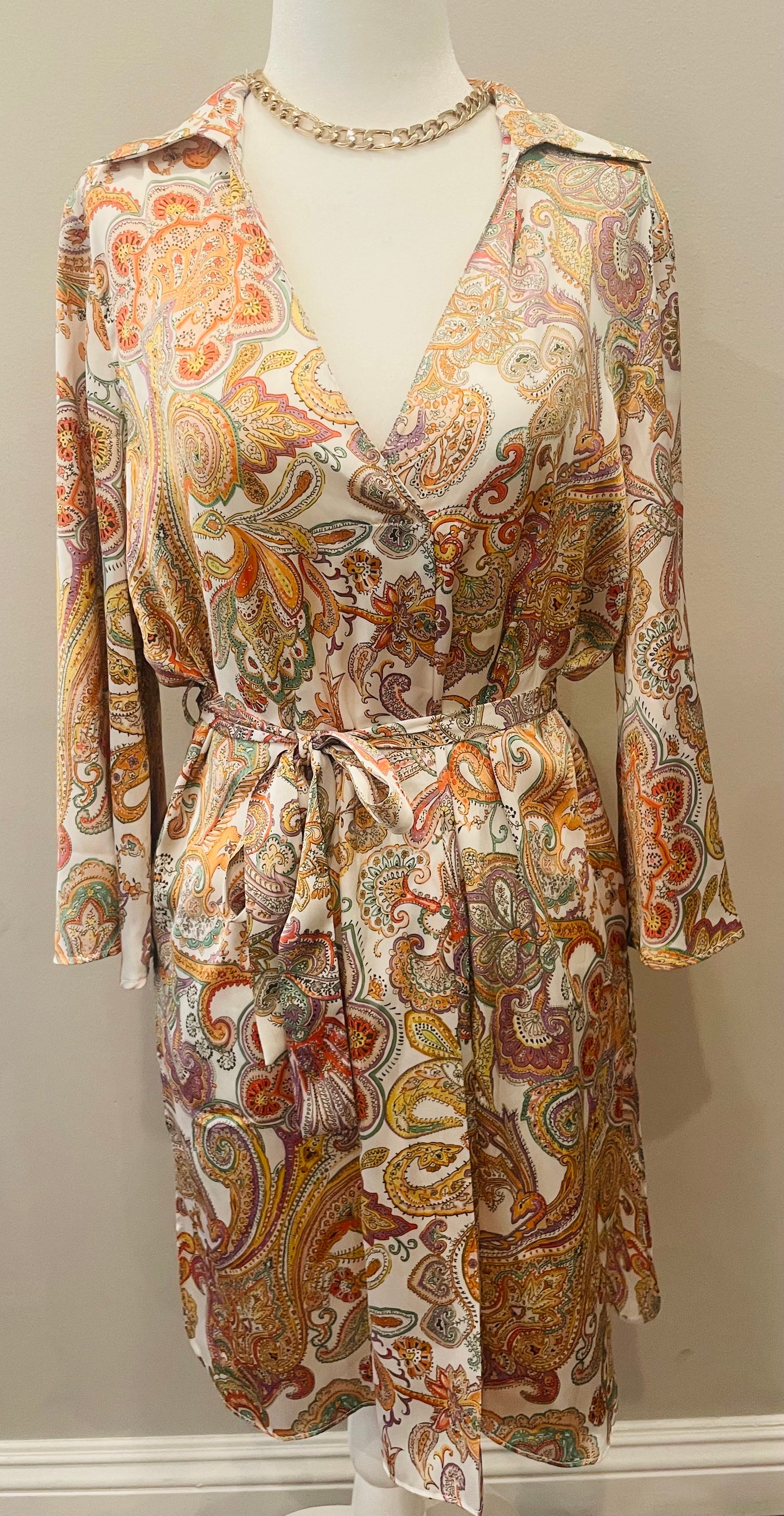 ZARA Retro Paisley Kimono Tunic Top