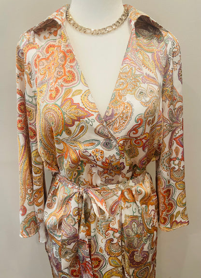 ZARA Retro Paisley Kimono Tunic Top