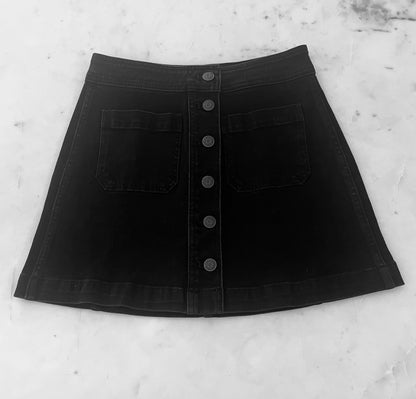 Madewell Black Denim A-Line Miniskirt