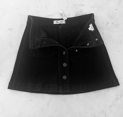 Madewell Black Denim A-Line Miniskirt