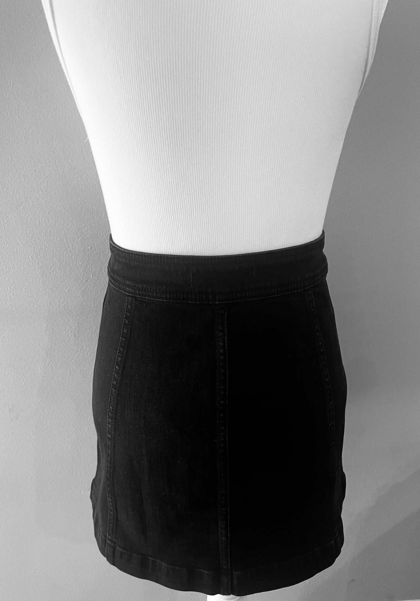 Madewell Black Denim A-Line Miniskirt