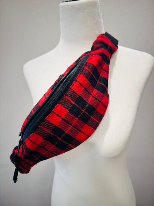 Vintage Plaid Fanny Pack Bag