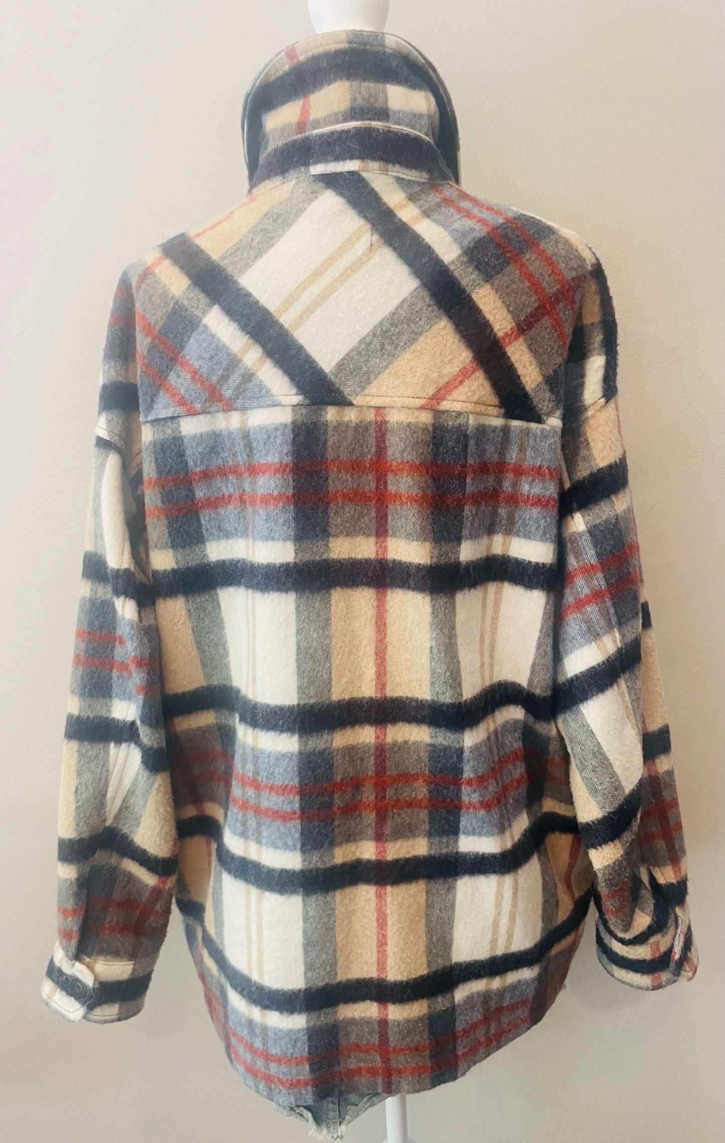 ZARA Plaid Oversized Shacket Jacket