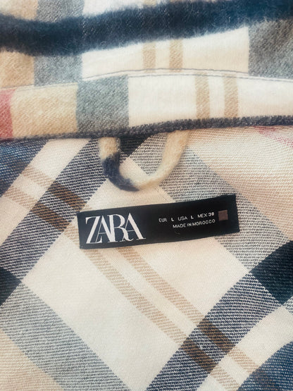 ZARA Plaid Oversized Shacket Jacket